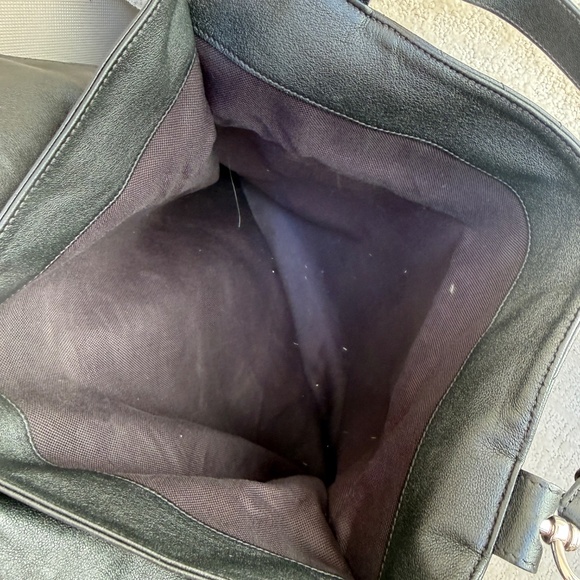 Gucci Sakai Be Green Calfskin Diagonal Stitched Medium Blondie Tote Black - Picture 7 of 14